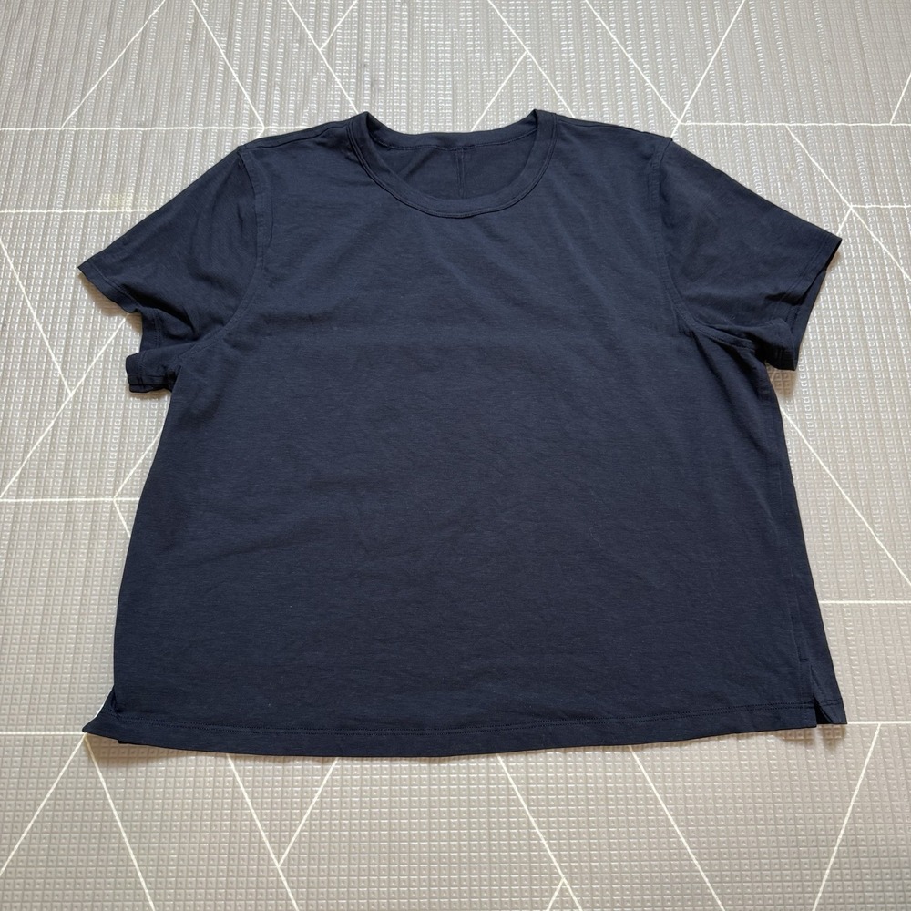 Lululemon Classic-Fit Cotton-Blend T-Shirt 10 Black Short Sleeve Basic Essential